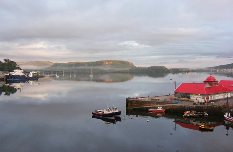 Early morning view across Oban bay in Argyll